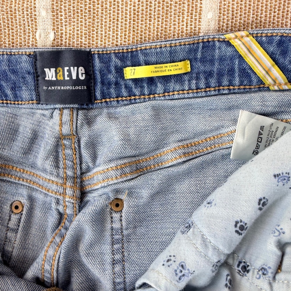 Maeve Anthropologie Wide Leg Jeans Blue Denim High Rise Size 27 - Picture 5 of 9